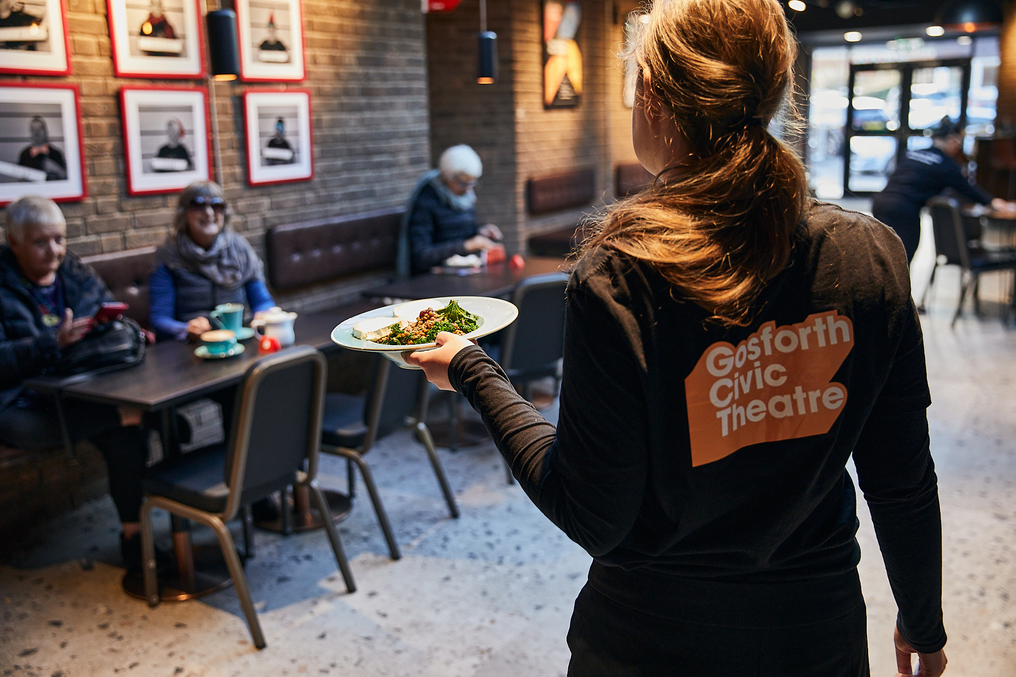 GCT staff serving A member of Gosforth Civic Theatre serving in the cafe